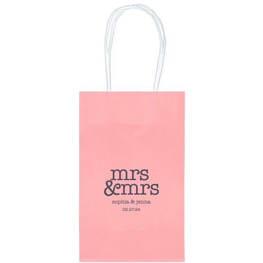 Stacked Happy Mrs & Mrs Medium Twisted Handled Bags